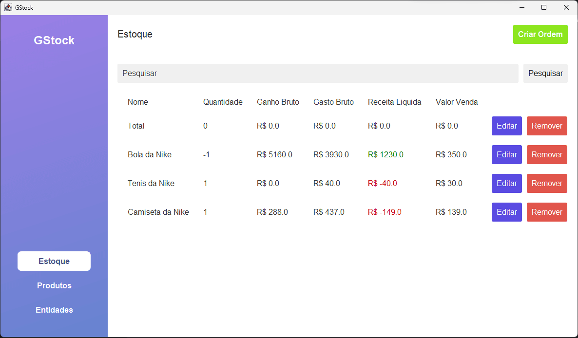 Gerenciador de Estoque generico feito em Java
